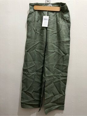 Women’s Relaxed Linen Pants - Olive Green